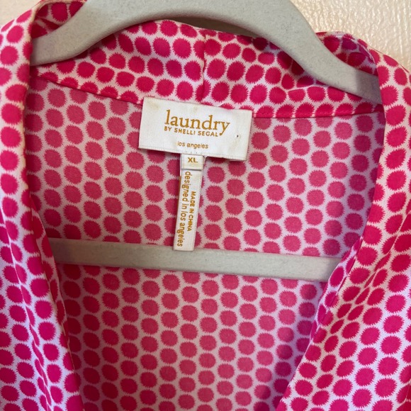 Laundry Shelli Segal Women's Shirt Sleeveless V Neck Pink White‎ Print Size XL - Picture 2 of 5